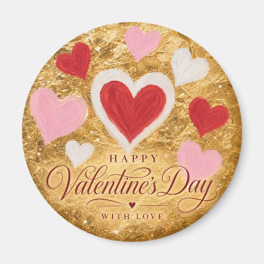 Gouden Hartjes Valentijnslicht Magneet (Voorkant)
