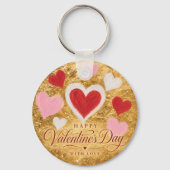 Gouden Hartjes Valentijnslicht Sleutelhanger (Voorkant)