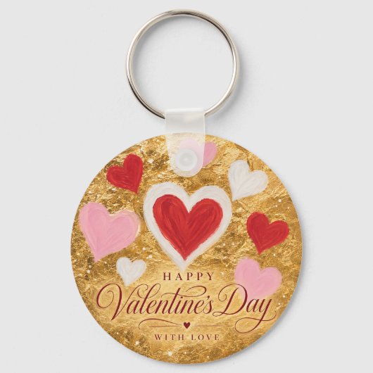 Gouden Hartjes Valentijnslicht Sleutelhanger (Achterkant)