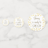 Gouden Hartjes Ze is er klaar voor Baby Shower Fav Confetti (Voorkanten)