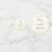 Gouden Hartjes Ze is er klaar voor Baby Shower Fav Confetti (Achterkanten)