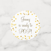 Gouden Hartjes Ze is er klaar voor Baby Shower Fav Confetti (Kleine voorkant)