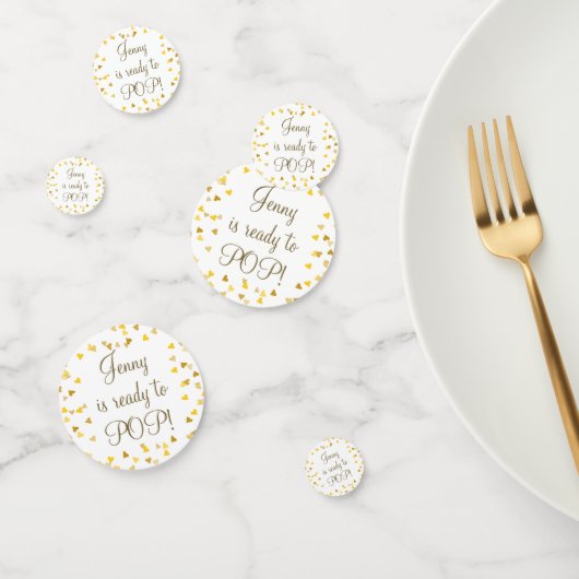 Gouden Hartjes Ze is er klaar voor Baby Shower Fav Confetti (Groep)
