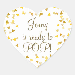 Gouden Hartjes Ze Is Klaar Om Te Krijgen Baby Show Hart Sticker