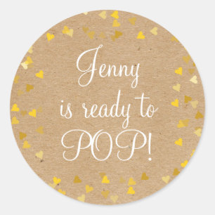 Gouden Hartjes Ze staat op het punt te barsten Bab Ronde Sticker