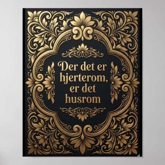 Gouden Hartkamer - Luxe Scandinavisch Erfgoed Poster (Voorkant)