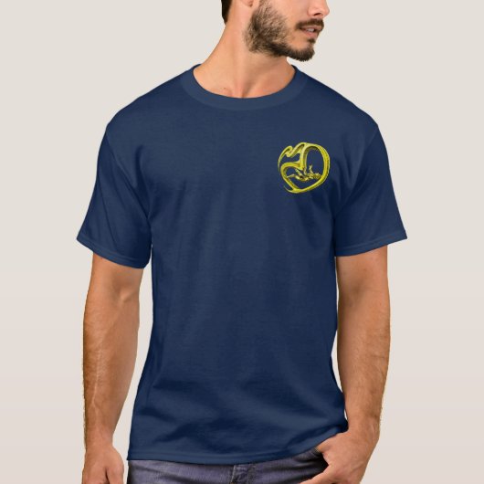 gouden hartklimmende charme t-shirt (Voorkant)
