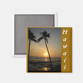 Gouden Hawaïaanse zonsondergang Magneet (Voorkant / Achterkant)