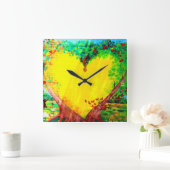 Gouden heart mural clock vierkante klok (Huis)