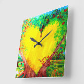 Gouden heart mural clock vierkante klok (Hoek)
