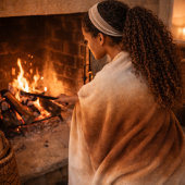 Gouden Hearth Fade Fleece Deken