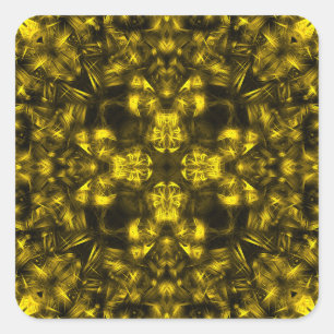 Gouden Heilige Energie Fractale Kunst Vierkante Sticker