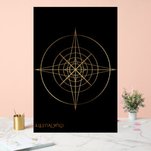 Gouden Heilige Geometrie Acryl Trouwbord Bord