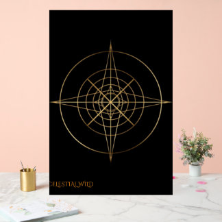 Gouden Heilige Geometrie Acryl Trouwbord Bord