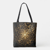 Gouden Heilige Geometrie Gloed Tote Bag (Achterkant)