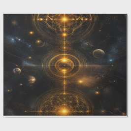 Gouden Heilige Geometrie Ruimte Cadeaupapier