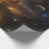 Gouden Heilige Geometrie Ruimte Cadeaupapier (Hoek)