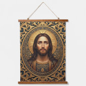 Gouden Heilige Icoon - Jezus Hangend Wandkleed (Voorkant)