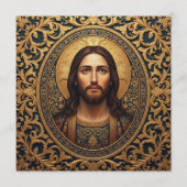Gouden Heilige Icoon - Jezus Kaart (Voorkant)