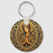 Gouden Heilige Icoon - Jezus Sleutelhanger (Achterkant)