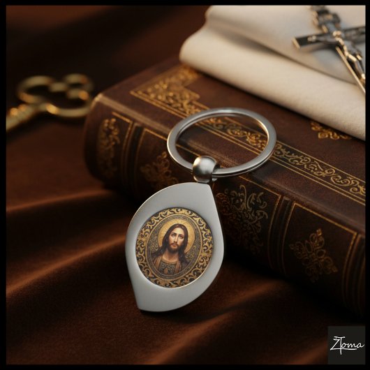 Gouden Heilige Icoon - Jezus Sleutelhanger