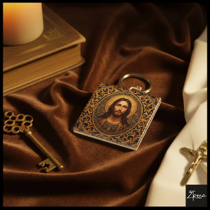 Gouden Heilige Icoon - Jezus Sleutelhanger