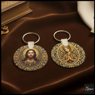 Gouden Heilige Icoon - Jezus Sleutelhanger