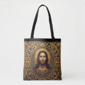 Gouden Heilige Icoon - Jezus Tote Bag (Voorkant)