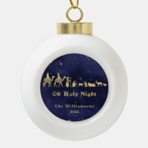 Gouden Heilige Nacht Kerst Keramiek Ornament