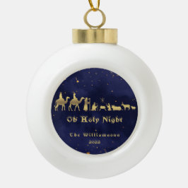 Gouden Heilige Nacht Kerst Keramiek Ornament