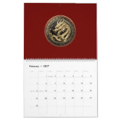 Gouden Heilige Oosterse Draak Medaillon Kalender (Feb 2027)