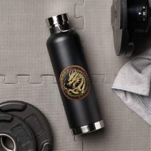 Gouden Heilige Oosterse Draken Medaillon Waterfles