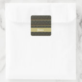 Gouden hek op zwart vierkante sticker (Tas)