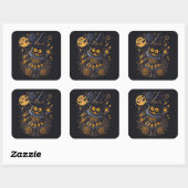 Gouden Heksenkat Sticker | Elegant Halloween Label (Vel)