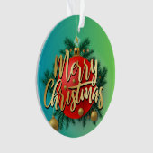 Gouden heldere kerstfeest Modern Ornament (voorkant)