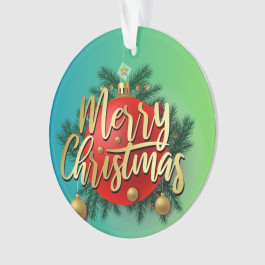 Gouden heldere kerstfeest Modern Ornament (voorkant)