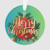 Gouden heldere kerstfeest Modern Ornament (voorkant)