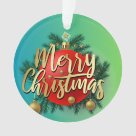 Gouden heldere kerstfeest Modern Ornament