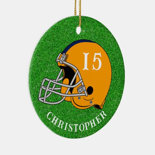 Gouden Helm Kerstmis Keramisch Ornament (Rechts)