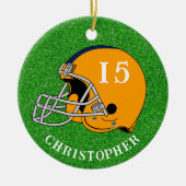 Gouden Helm Kerstmis Keramisch Ornament (Voorkant)