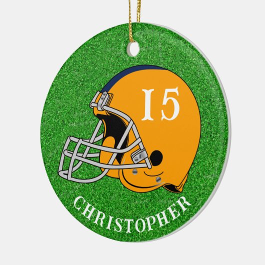 Gouden Helm Kerstmis Keramisch Ornament (Links)