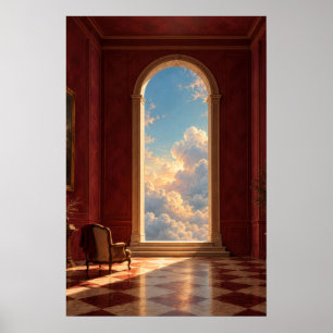 Gouden Hemel Deur Surrealistische Kunst Poster