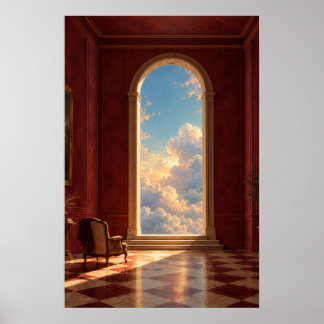Gouden Hemel Deur Surrealistische Kunst Poster