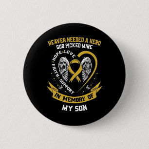 Gouden Hemel Had Eeen Held God Koos Mijn Zoon Kind Ronde Button 5,7 Cm