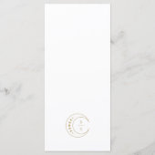 Gouden hemelmaan bruiloft menu (Achterkant)