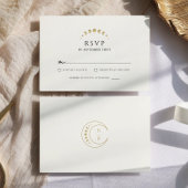 Gouden hemelmaan bruiloft RSVP kaartje
