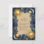 Gouden Hemelse Barokbruiloft RSVP Kaartje (Voorkant)