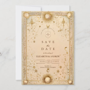 Gouden Hemelse Barokbruiloft Save The Date
