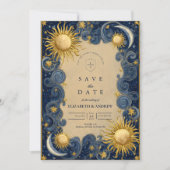 Gouden Hemelse Barokbruiloft Save The Date (Voorkant)