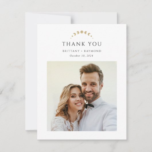 Gouden hemelse bruiloft bedankkaart (Voorkant)